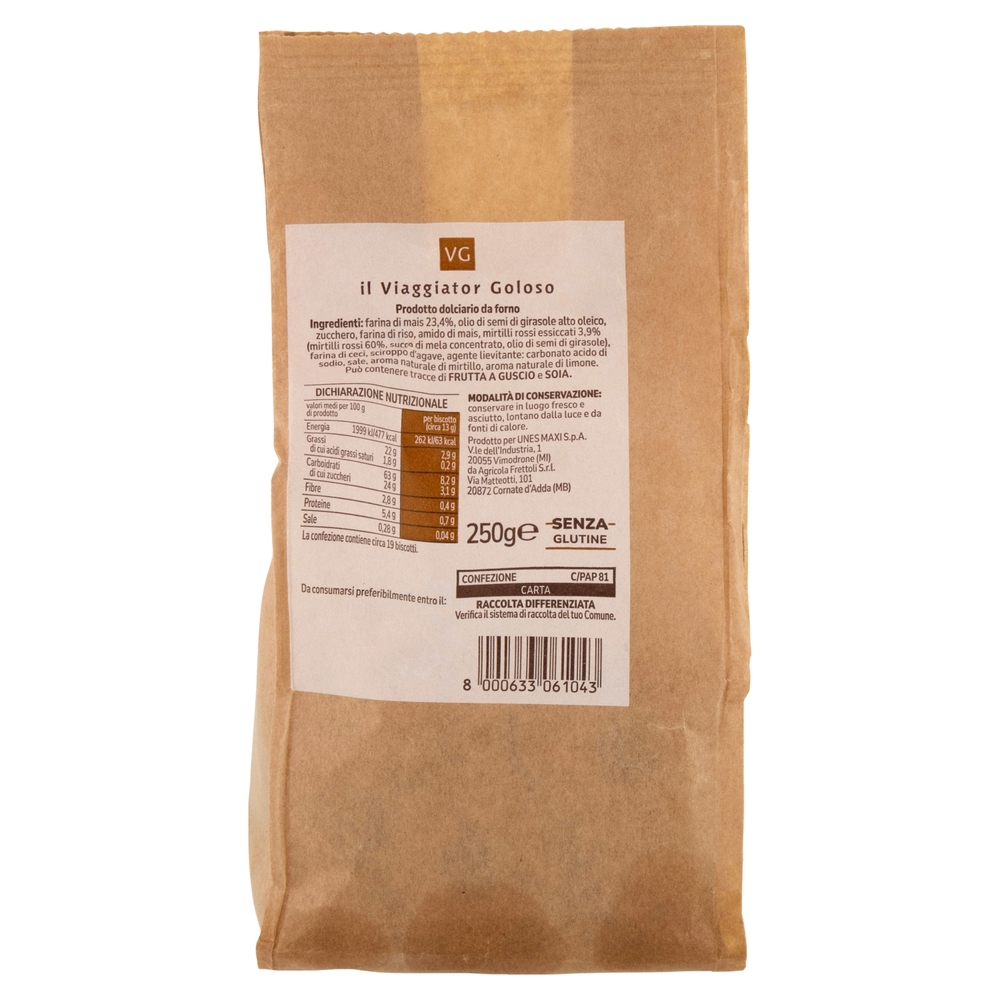 Biscotti di Mais con Mirtilli Rossi 100% Vegetali Il Viaggiator Goloso